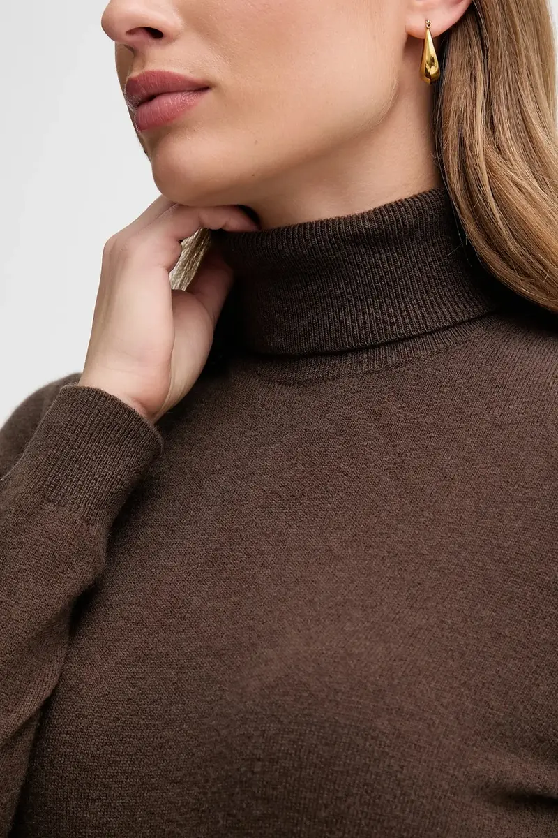 maglione in lana donna colore grigio 1002D2348 Marrone miniatura 5