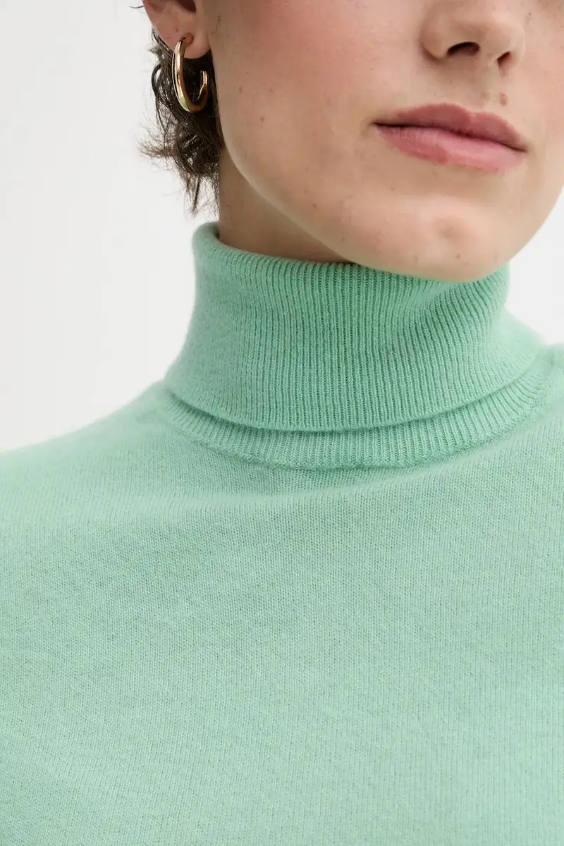 maglione in lana donna colore grigio 1002D2348 Verde miniatura 4