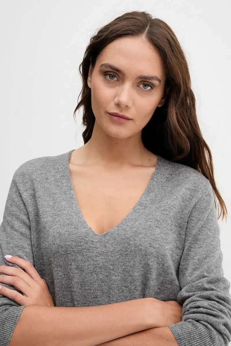 maglione in lana donna colore grigio 1002D401Y miniatura 4