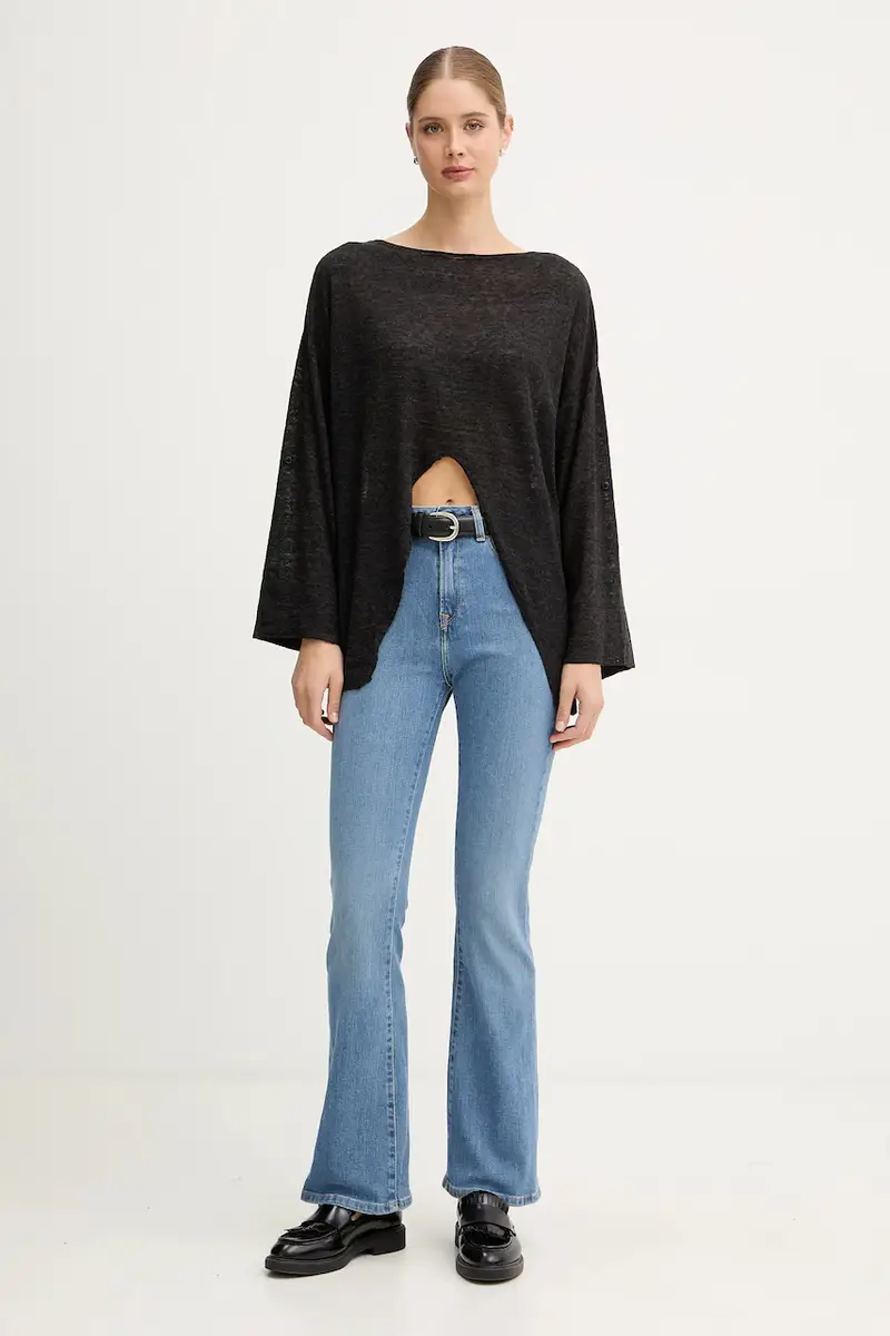 maglione in lana donna colore grigio 109PD10E1 miniatura 2