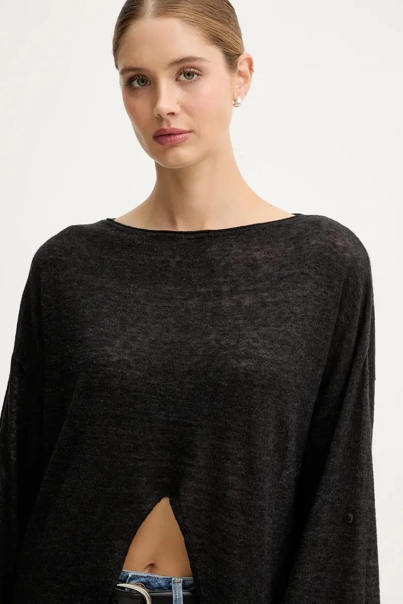 maglione in lana donna colore grigio 109PD10E1 miniatura 4