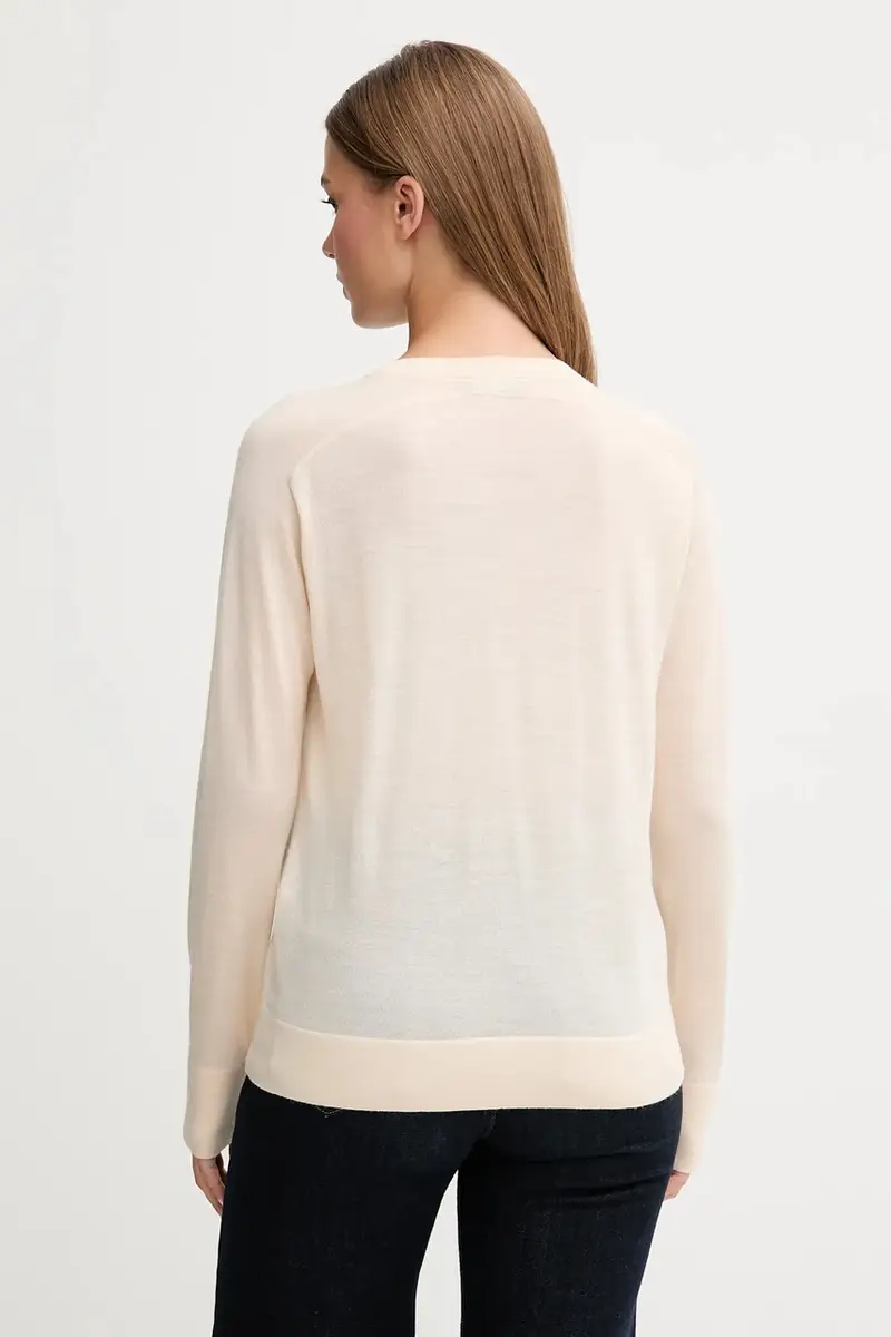 maglione in lana donna colore grigio 11AHD10CV Beige miniatura 3