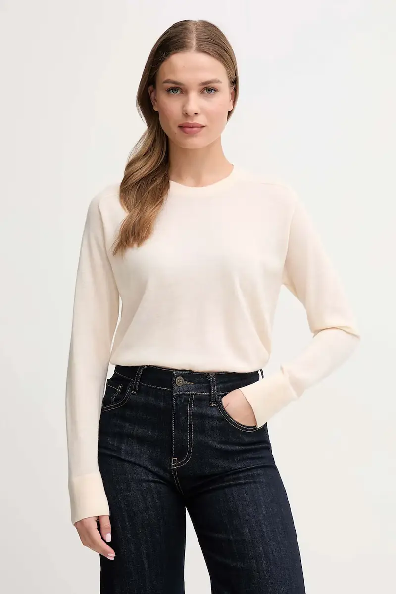 maglione in lana donna colore grigio 11AHD10CV Beige