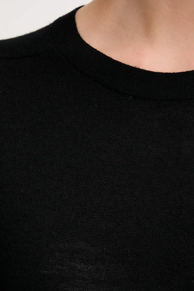 maglione in lana donna colore grigio 11AHD10CV Nero miniatura 5