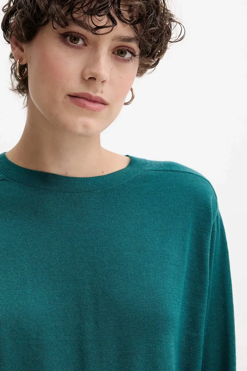 maglione in lana donna colore grigio 11AHD10CV Turchese miniatura 4