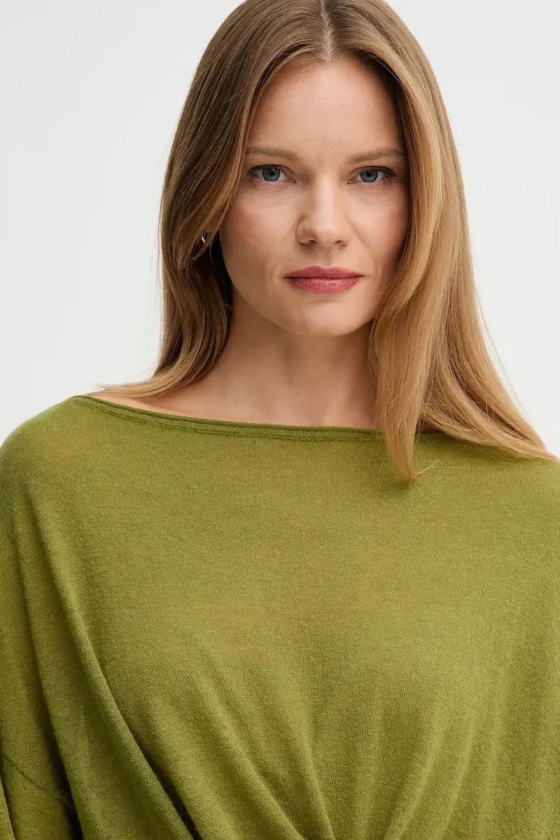 maglione in lana donna colore verde 109PD10E1 miniatura 4