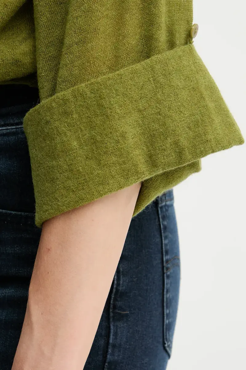 maglione in lana donna colore verde 109PD10E1 miniatura 5