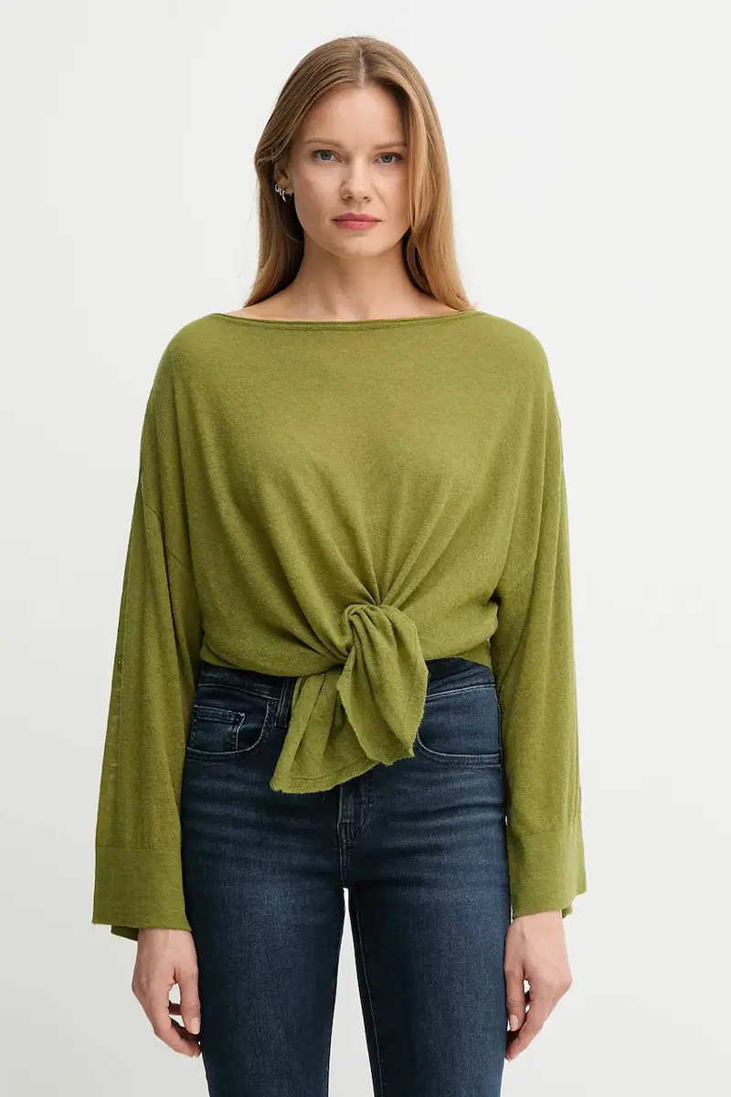 maglione in lana donna colore verde 109PD10E1