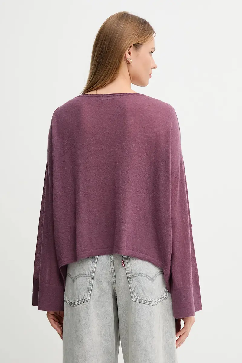 maglione in lana donna colore violetto 109PD10E1 miniatura 3