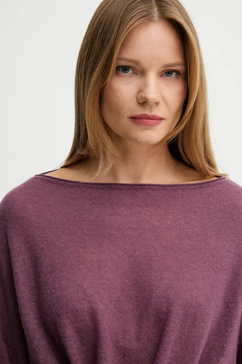 maglione in lana donna colore violetto 109PD10E1 miniatura 4