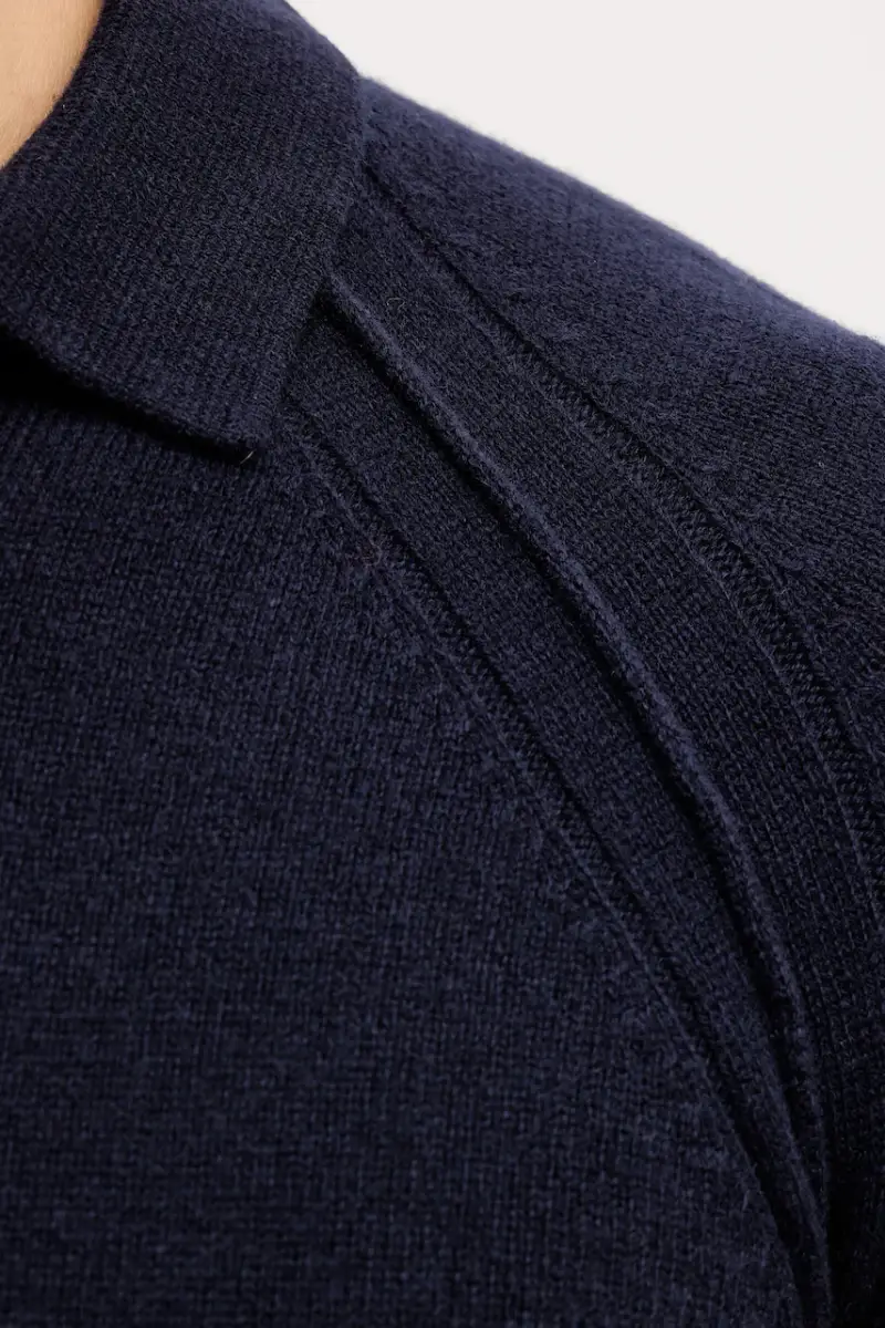 maglione in lana uomo colore blu navy 1006U301Q miniatura 5