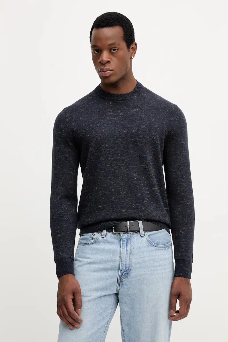 maglione in lana uomo colore blu navy 111ZU10AB