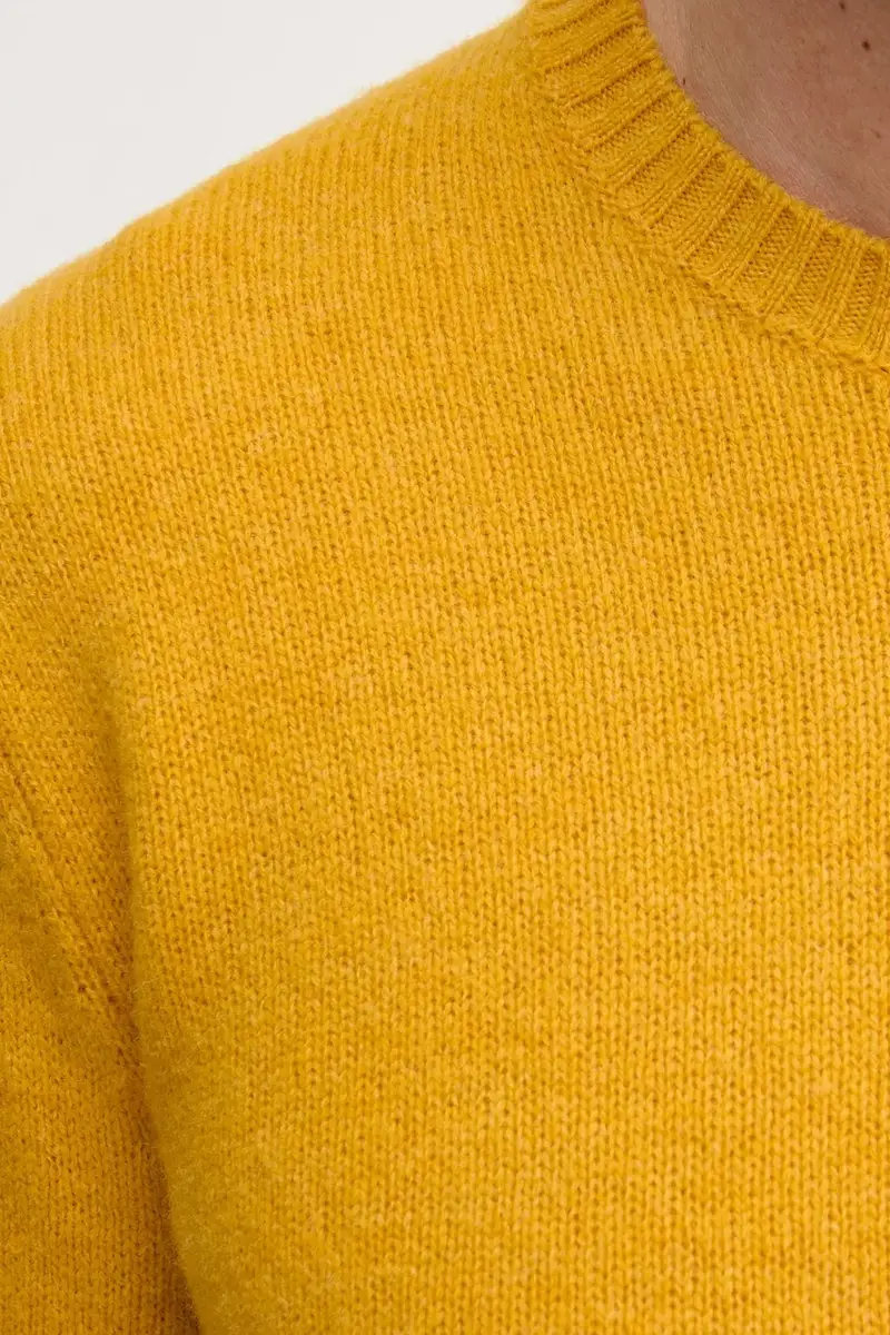 maglione in lana uomo colore giallo 103MU10B5 miniatura 5