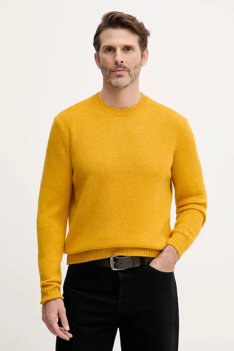maglione in lana uomo colore giallo 103MU10B5