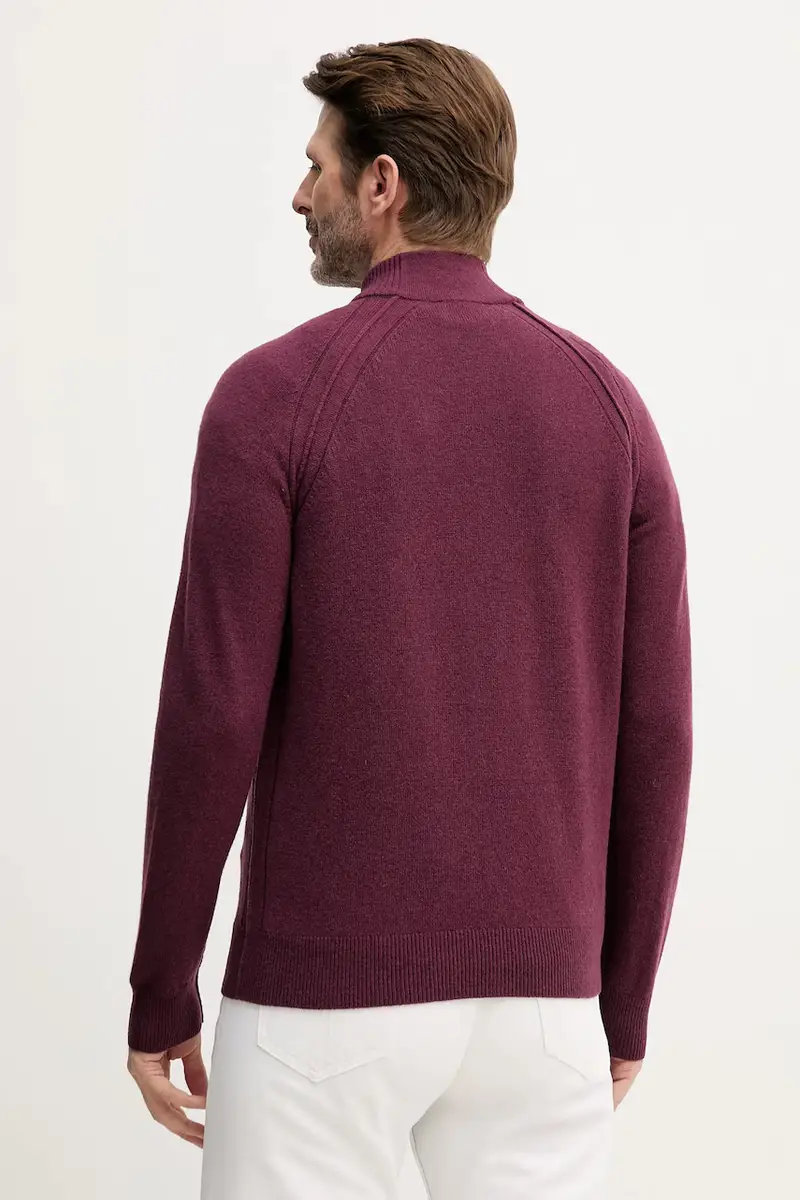 maglione in lana uomo colore granata 1006U202B miniatura 3