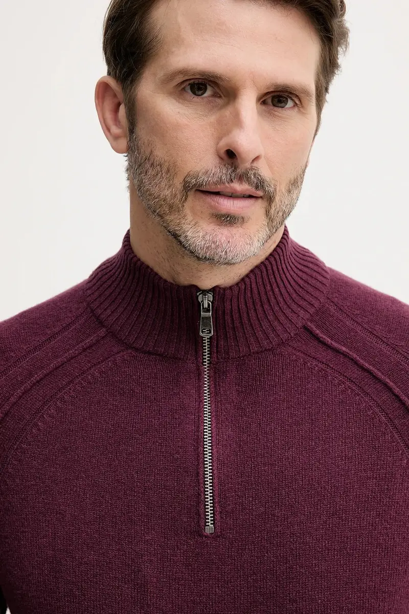 maglione in lana uomo colore granata 1006U202B miniatura 4