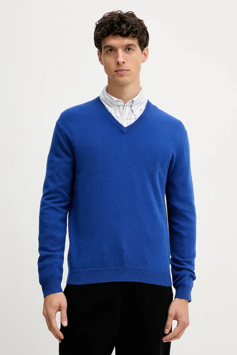 maglione in lana uomo colore grigio 1002U4407 Blu