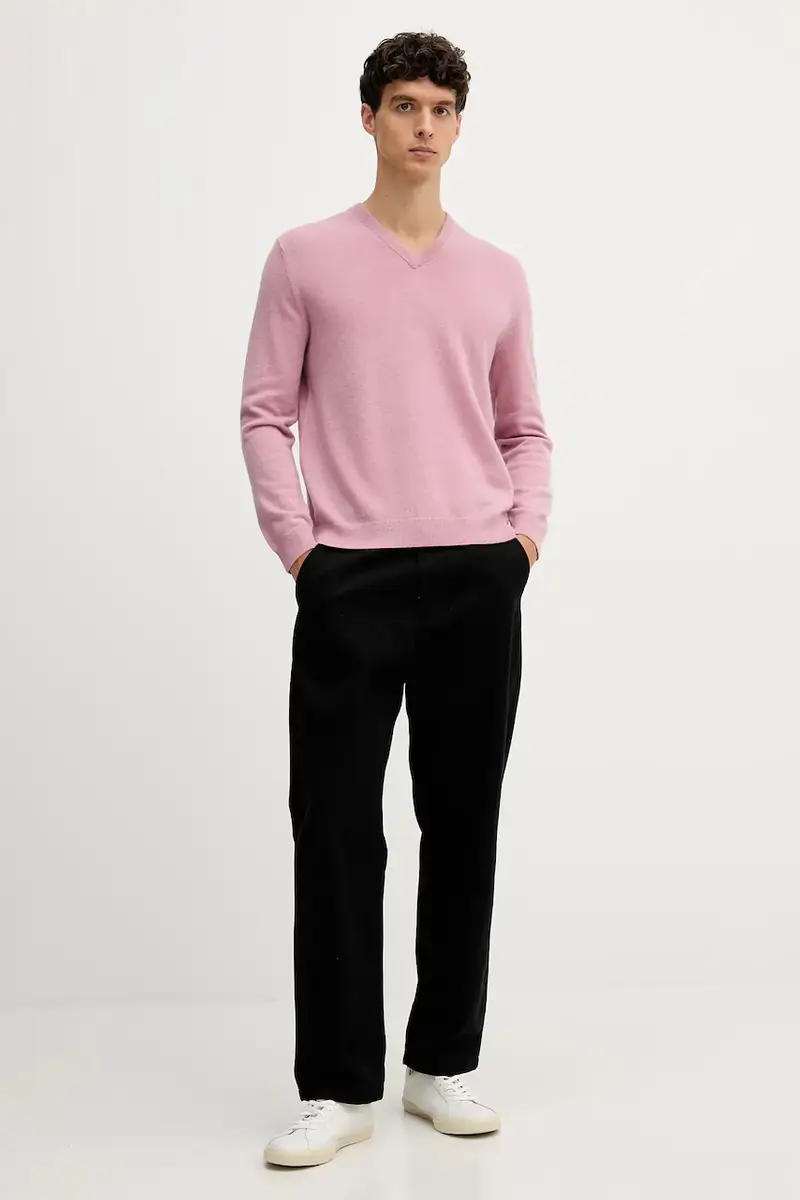 maglione in lana uomo colore grigio 1002U4407 Rosa miniatura 2