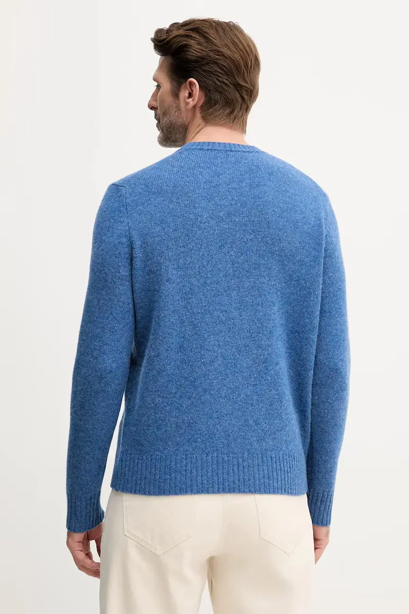 maglione in lana uomo colore grigio Blu miniatura 3