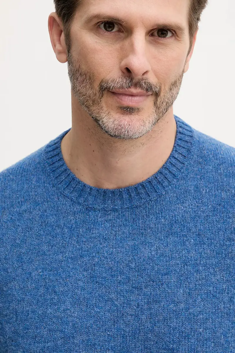 maglione in lana uomo colore grigio Blu miniatura 4