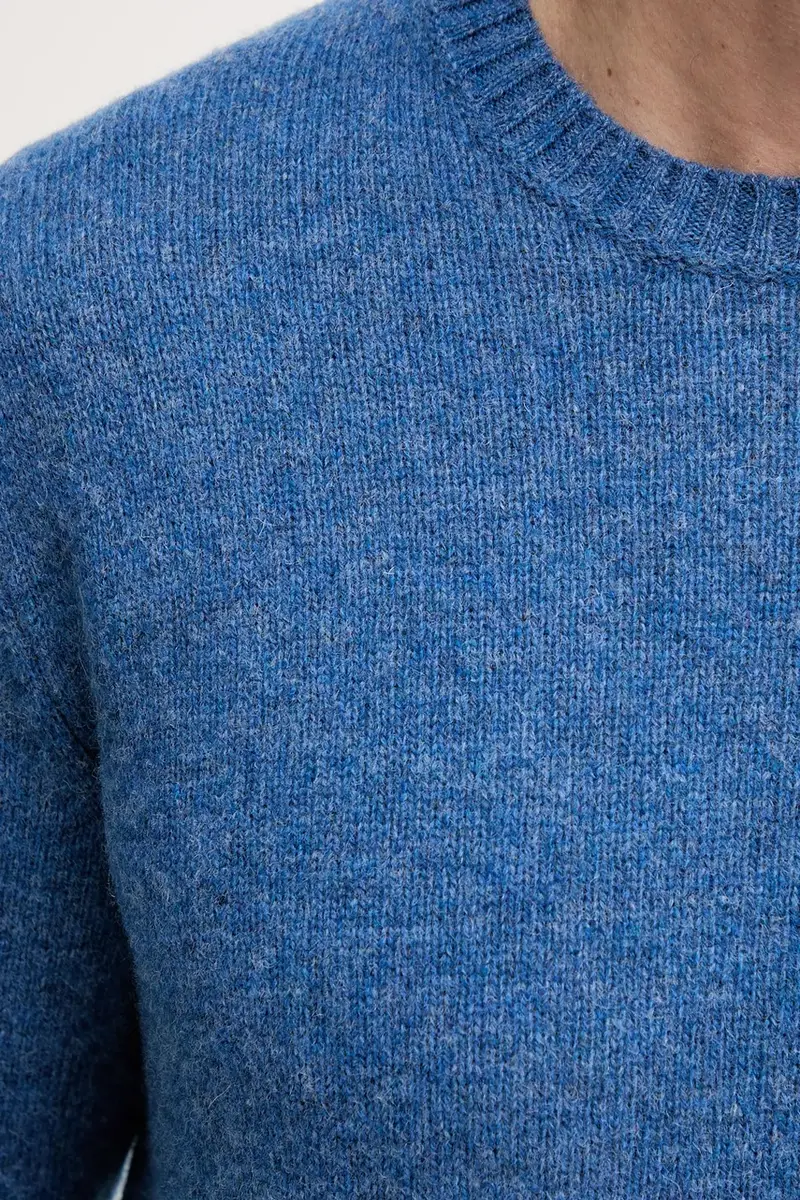 maglione in lana uomo colore grigio Blu miniatura 5