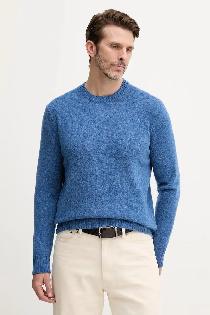 maglione in lana uomo colore grigio Blu