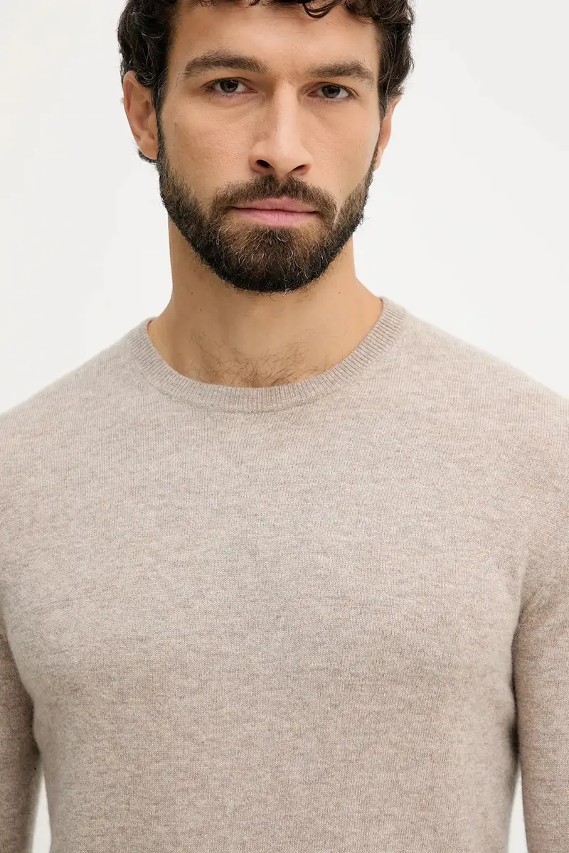 maglione in lana uomo colore marrone 1002U1G34 miniatura 4