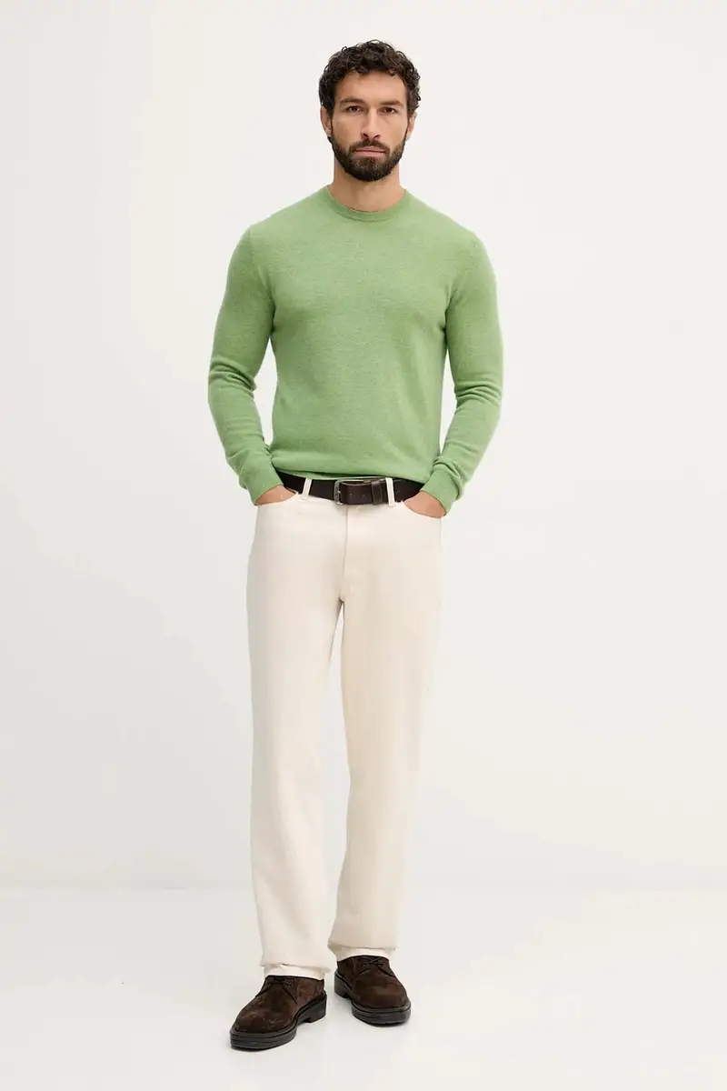maglione in lana uomo colore marrone 1002U1G34 Verde miniatura 2