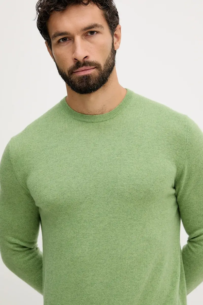 maglione in lana uomo colore marrone 1002U1G34 Verde miniatura 4