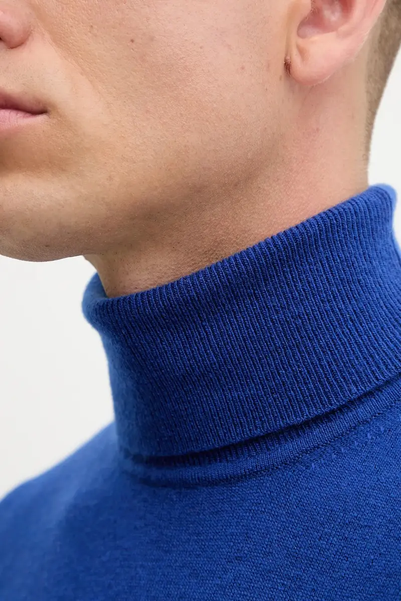 maglione in lana uomo colore marrone 1002U2180 Blu miniatura 5