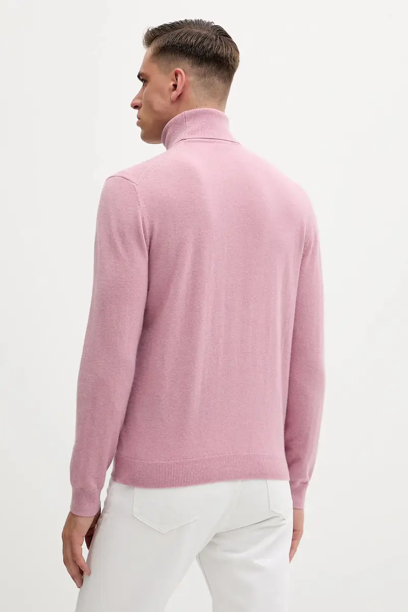 maglione in lana uomo colore marrone 1002U2180 Rosa miniatura 3