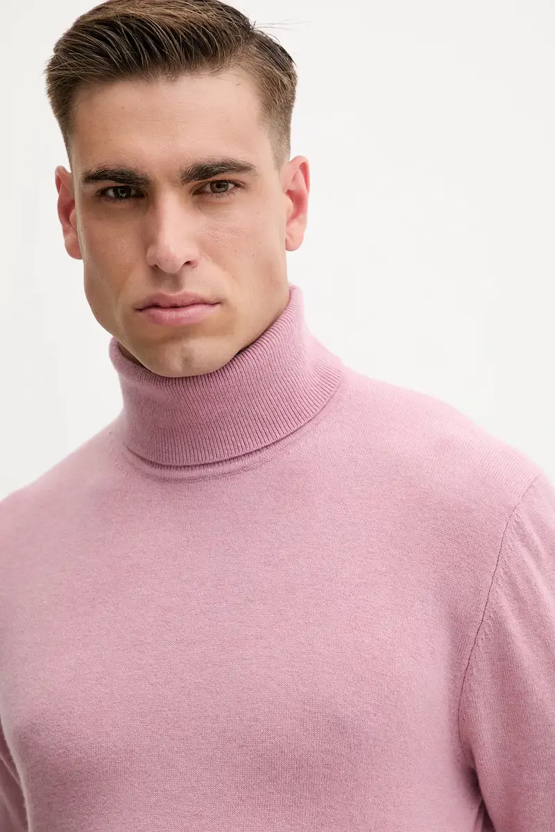 maglione in lana uomo colore marrone 1002U2180 Rosa miniatura 4