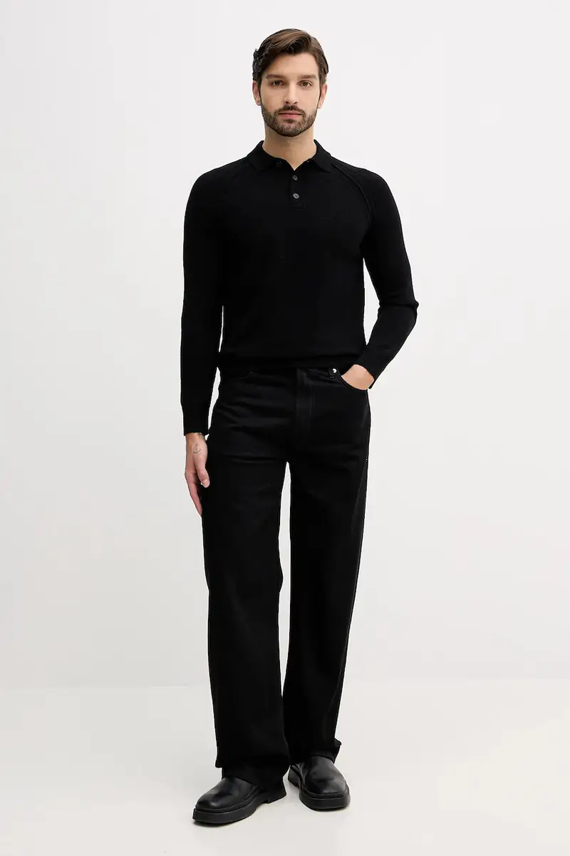 maglione in lana uomo colore nero 1006U301Q miniatura 2