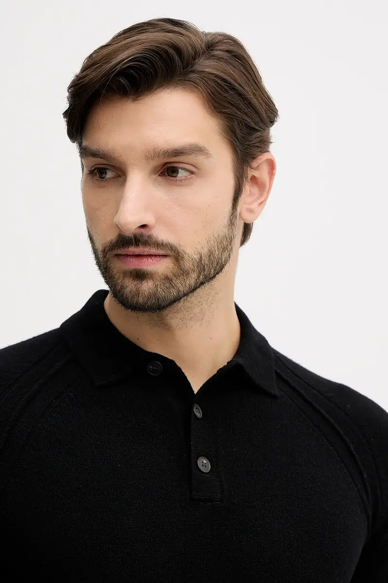 maglione in lana uomo colore nero 1006U301Q miniatura 4