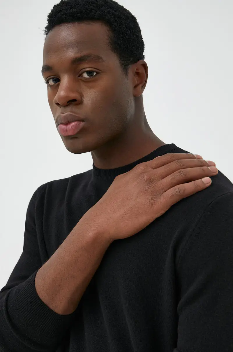 maglione in lana uomo Nero miniatura 4