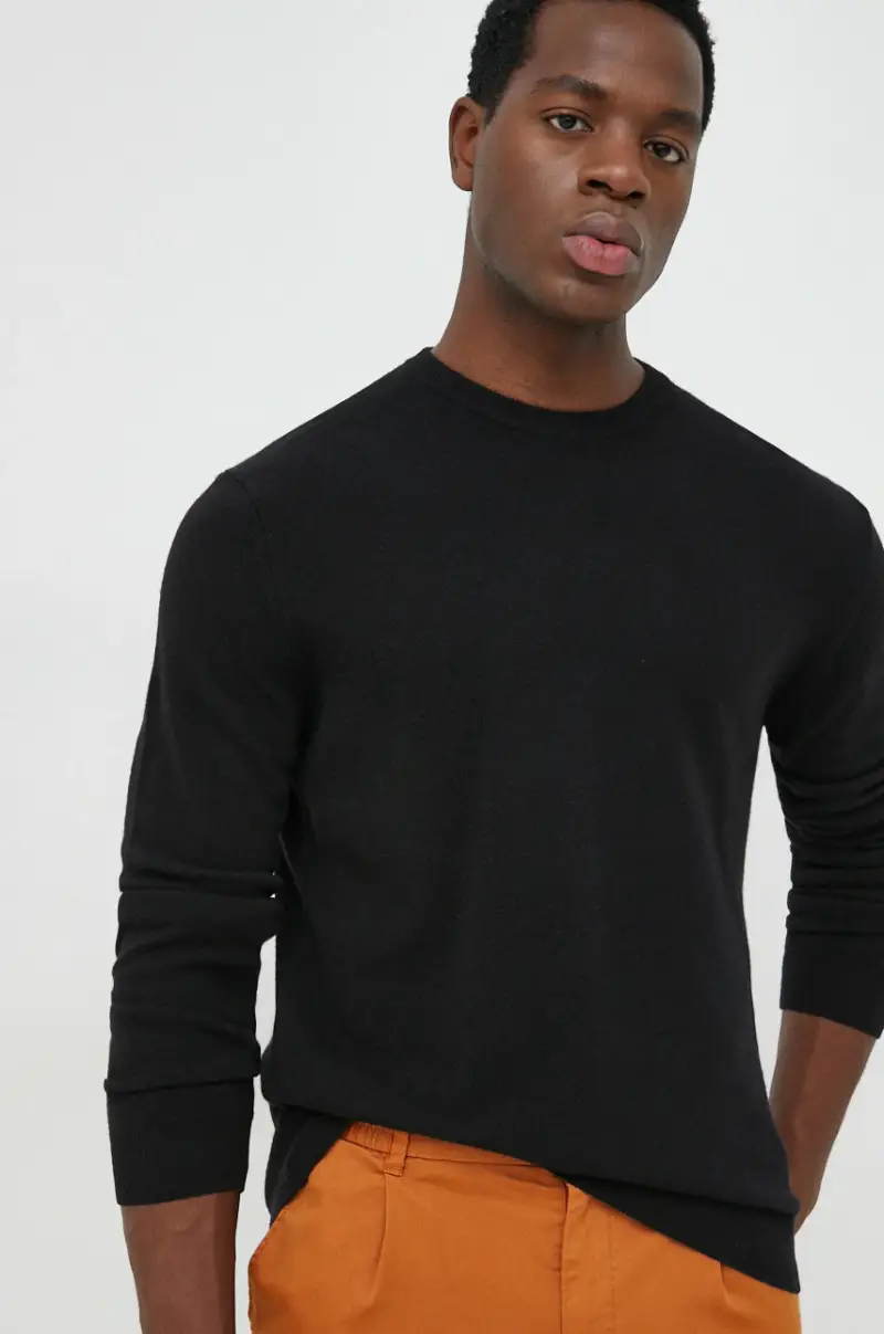 maglione in lana uomo Nero
