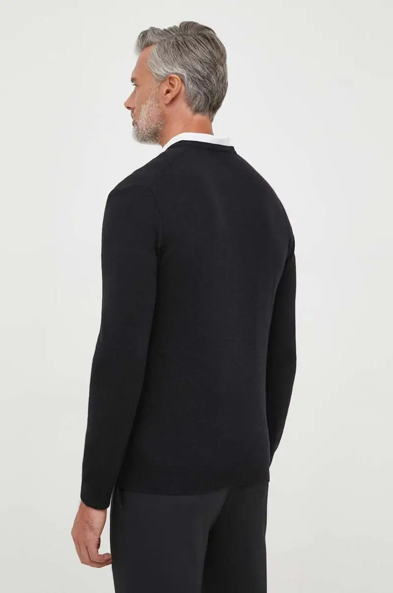 maglione in lana uomo Nero miniatura 3