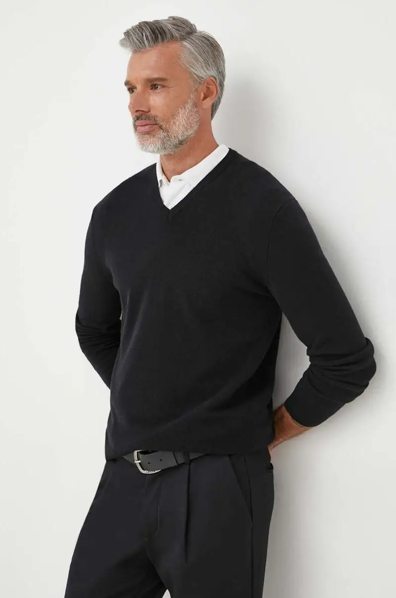 maglione in lana uomo Nero miniatura 4