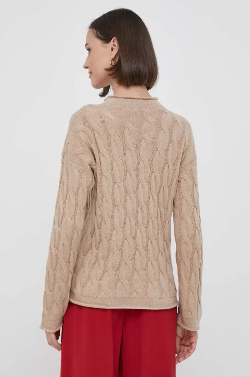 maglione in misto lana donna Beige miniatura 3