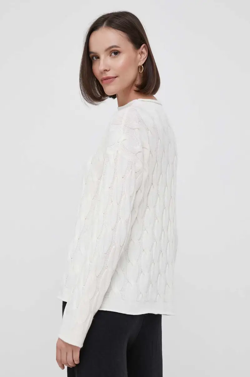 maglione in misto lana donna Beige miniatura 3