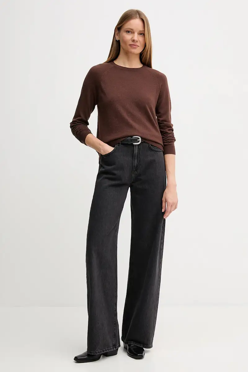 maglione in misto lana donna colore grigio 1035D1P17 Marrone miniatura 2