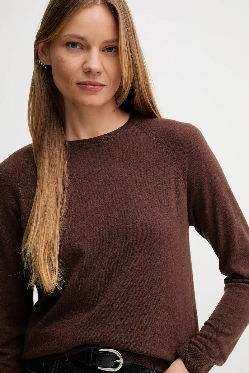 maglione in misto lana donna colore grigio 1035D1P17 Marrone miniatura 4