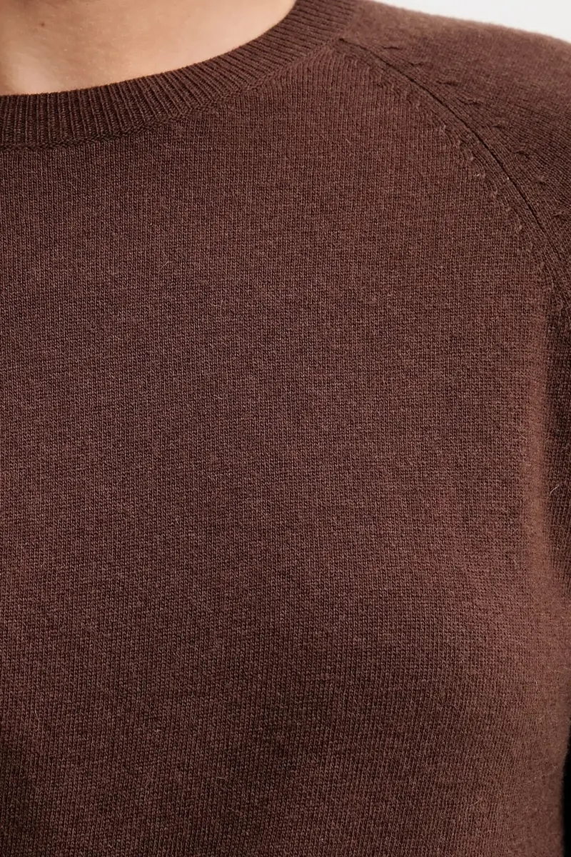 maglione in misto lana donna colore grigio 1035D1P17 Marrone miniatura 5