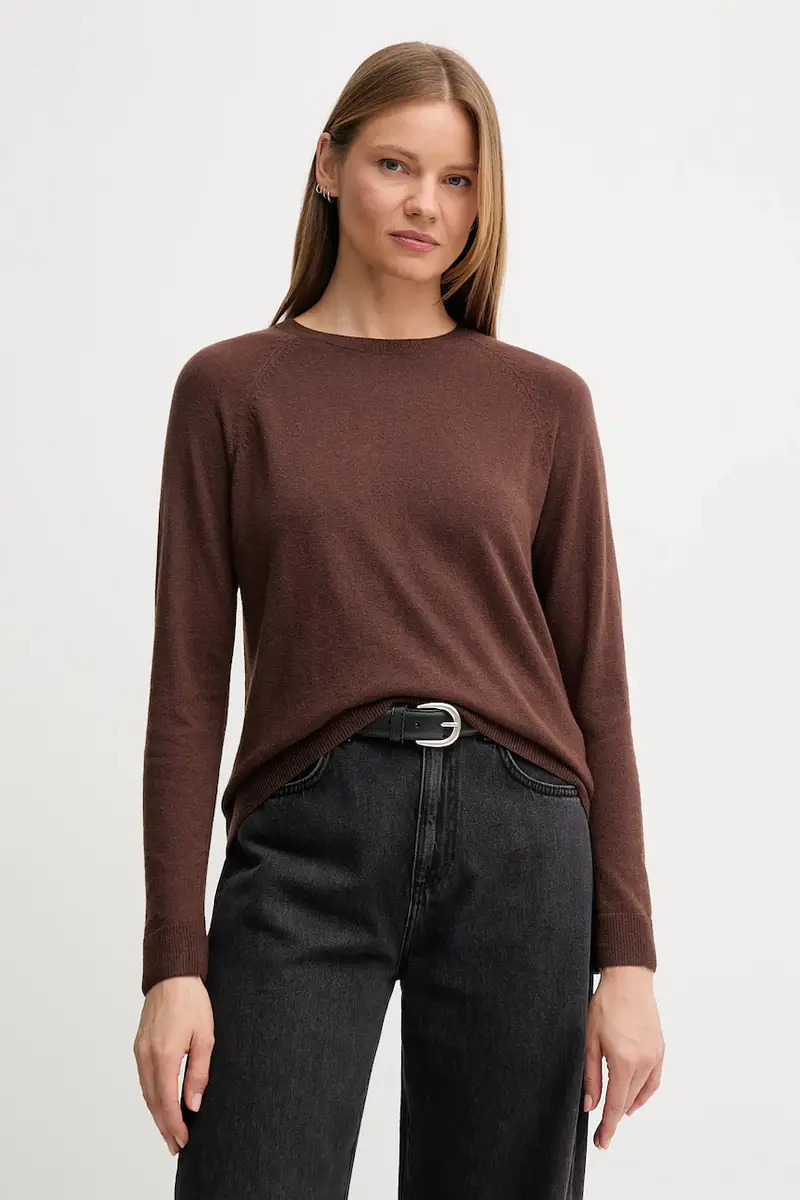 maglione in misto lana donna colore grigio 1035D1P17 Marrone