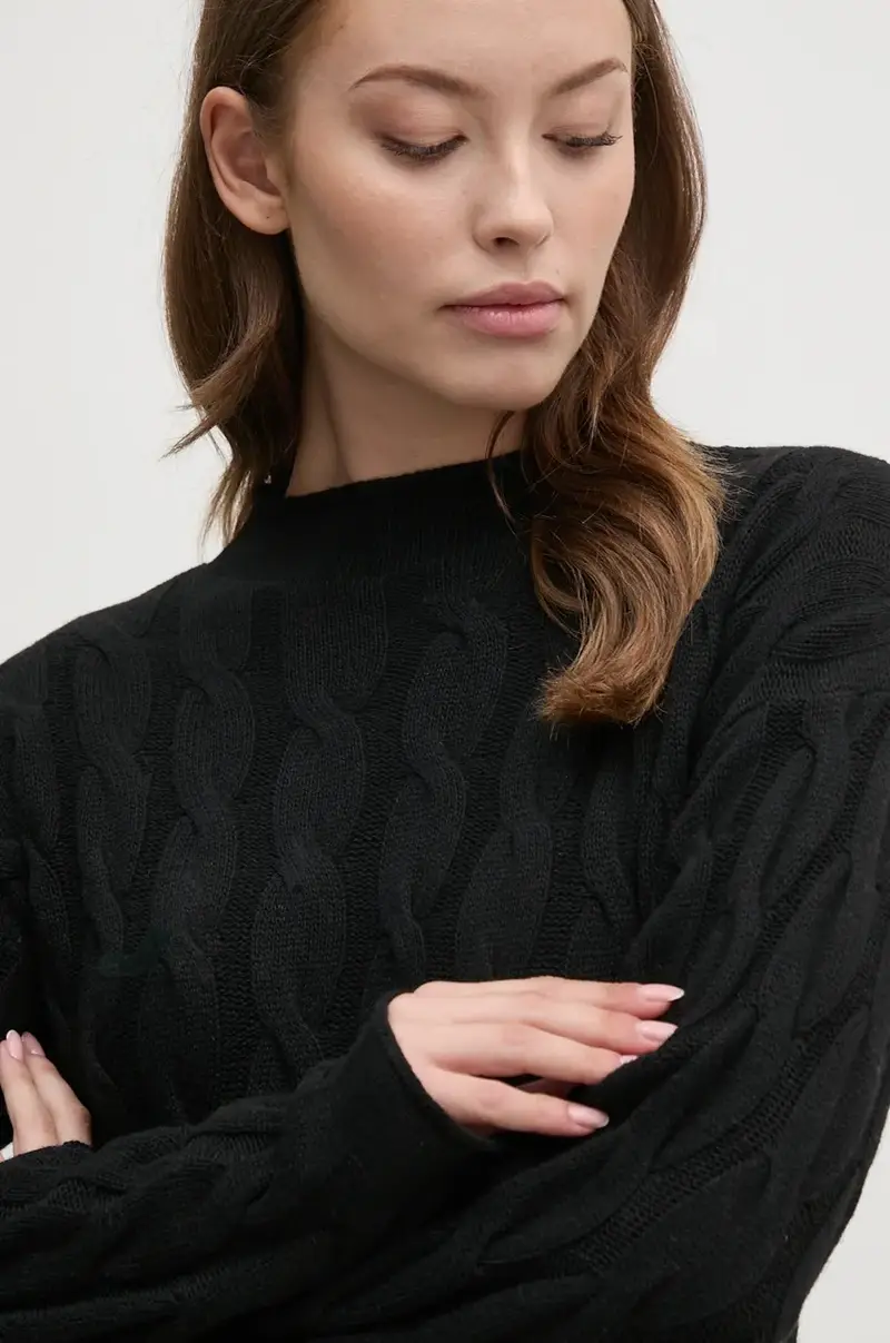 maglione in misto lana donna colore nero 1335D2467 miniatura 4