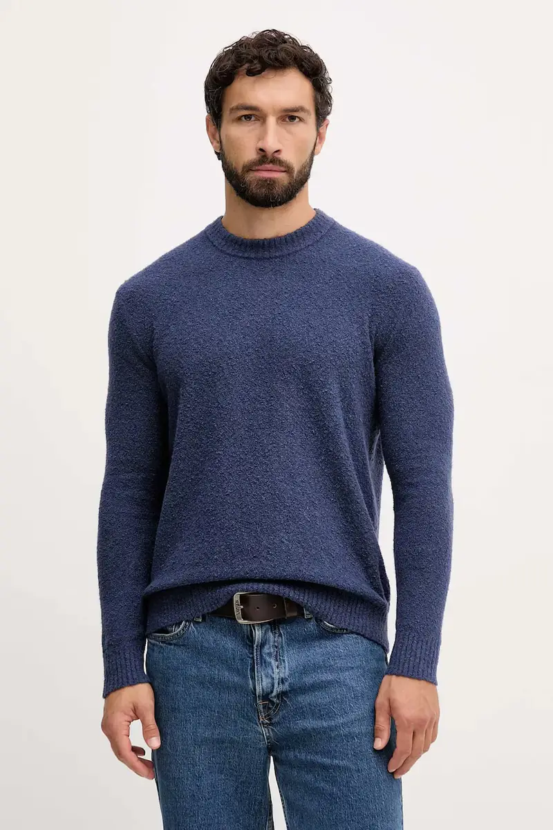 maglione in misto lana uomo colore blu 1L5YU10AD