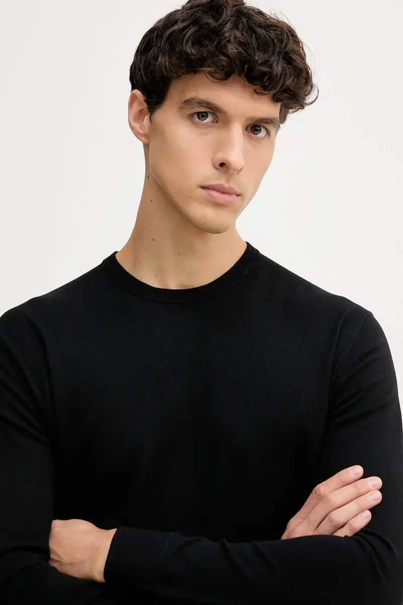 maglione uomo colore nero 110XU10A5 miniatura 4