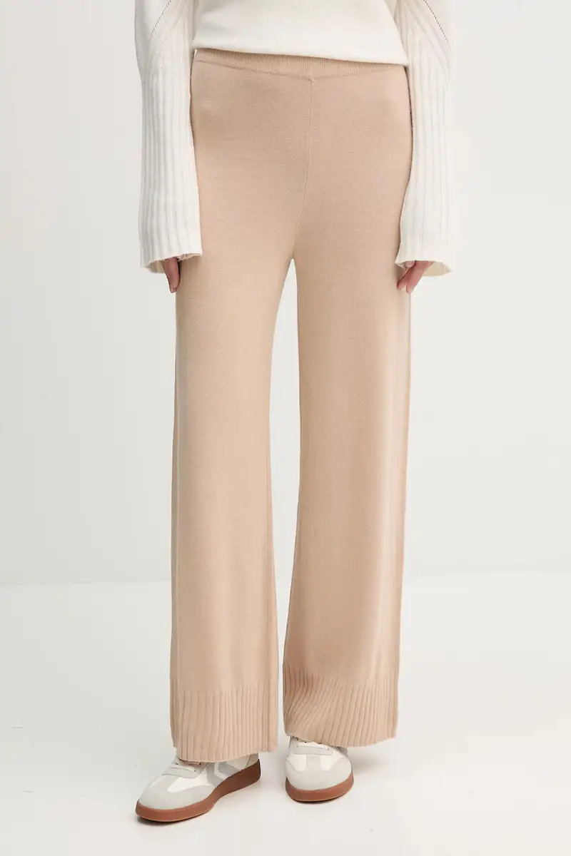 pantaloni con lana colore beige 102HDF00Z