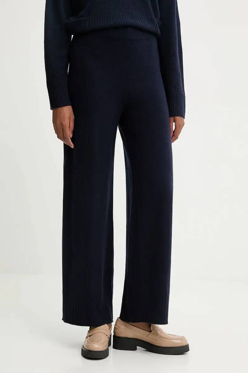 pantaloni con lana colore blu navy 102HDF00Z