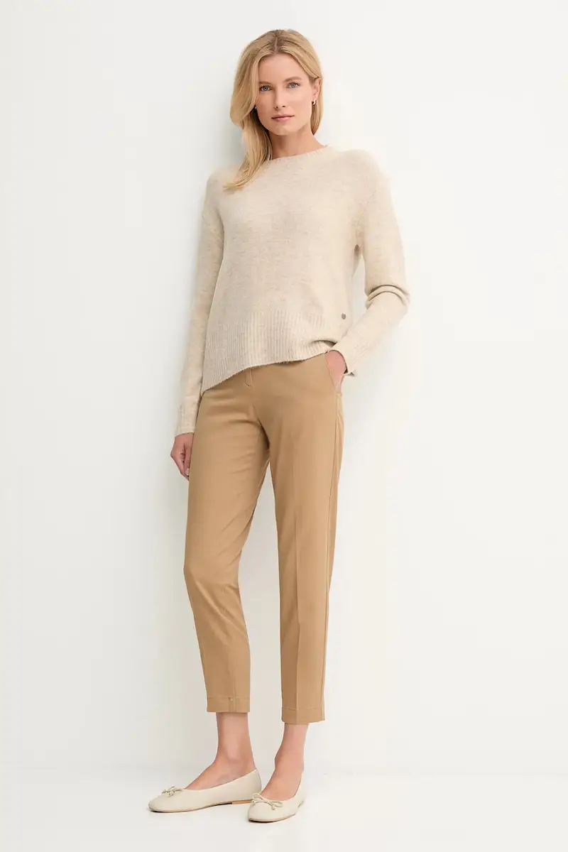 pantaloni donna colore beige 4FRXDF096 miniatura 2